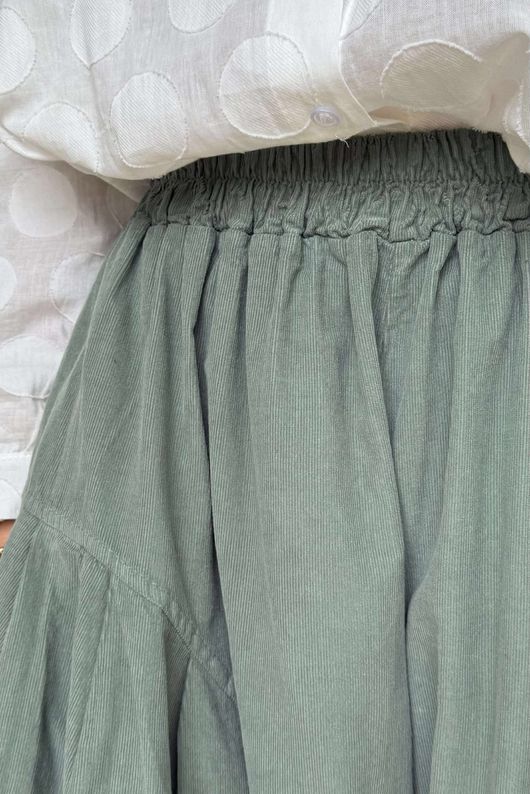 Made in Italy Cooper Needlecord Sia Pant Soft Khaki 